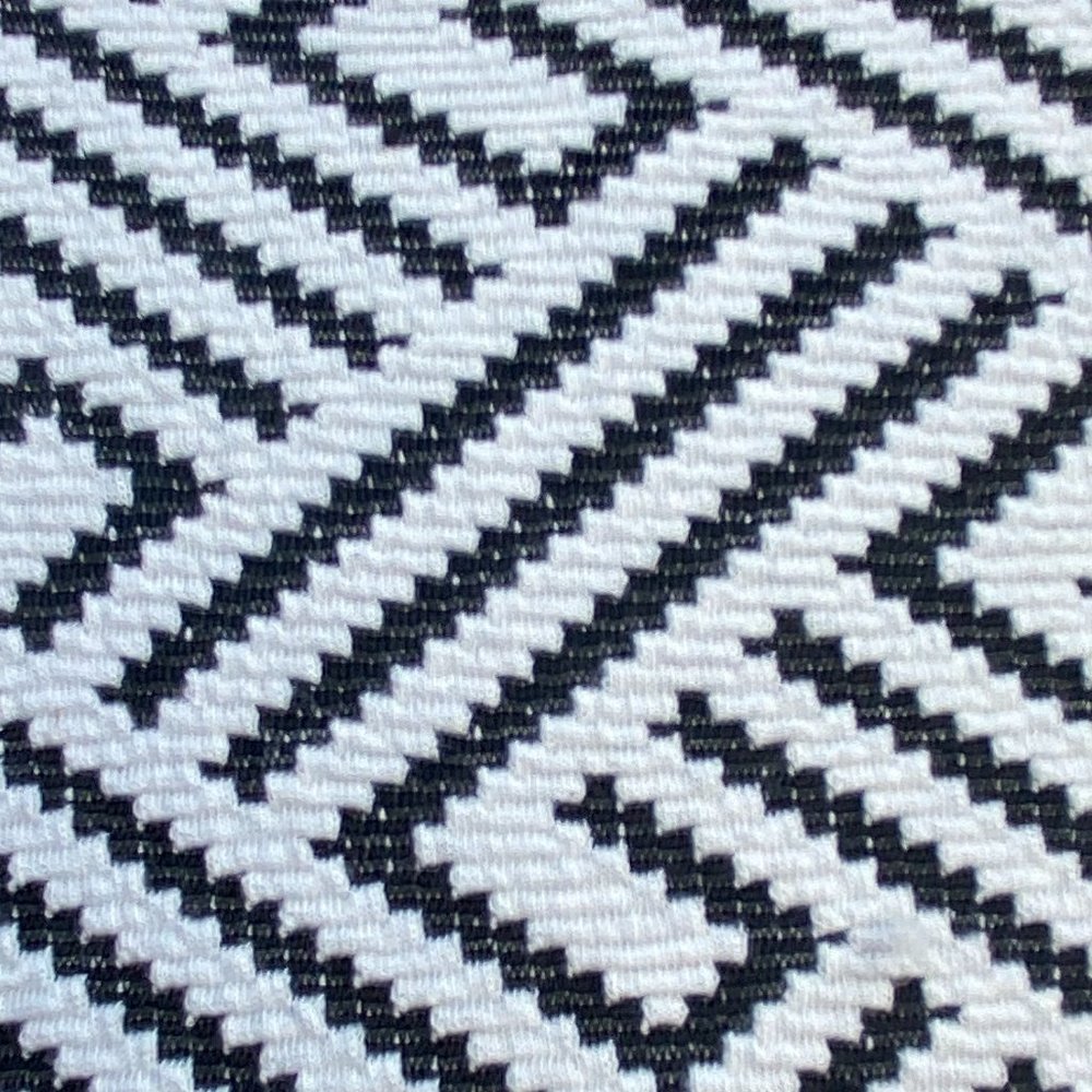 Anthropologie W5 Jacquard Black White Geometric Woven Stripe Office Blouse-XL - Picture 6 of 12